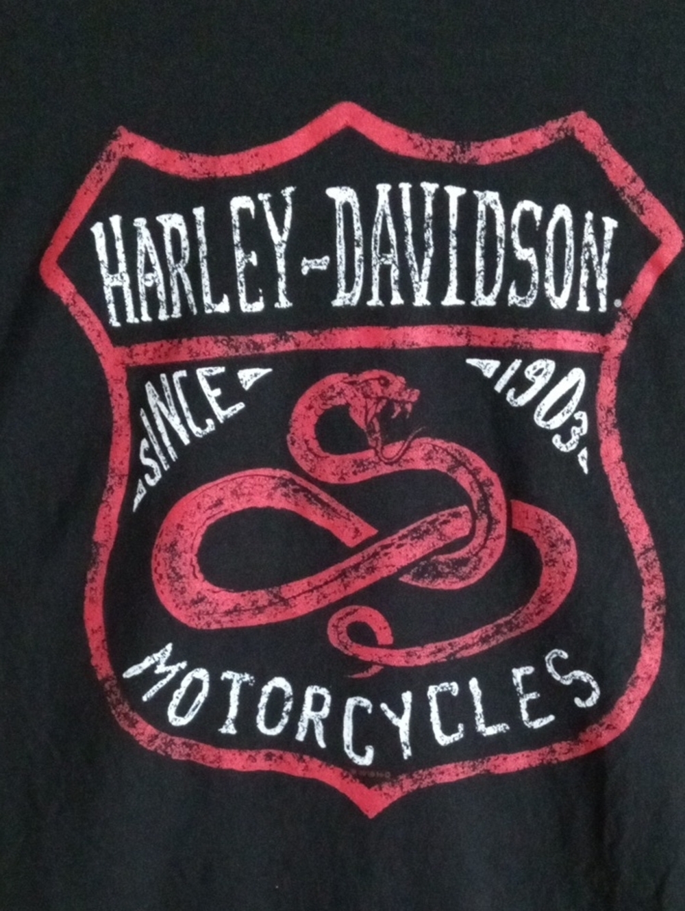 Harley-Davidson Black Short Sleeve Snake Graphic Tee Shirt Men’s Large